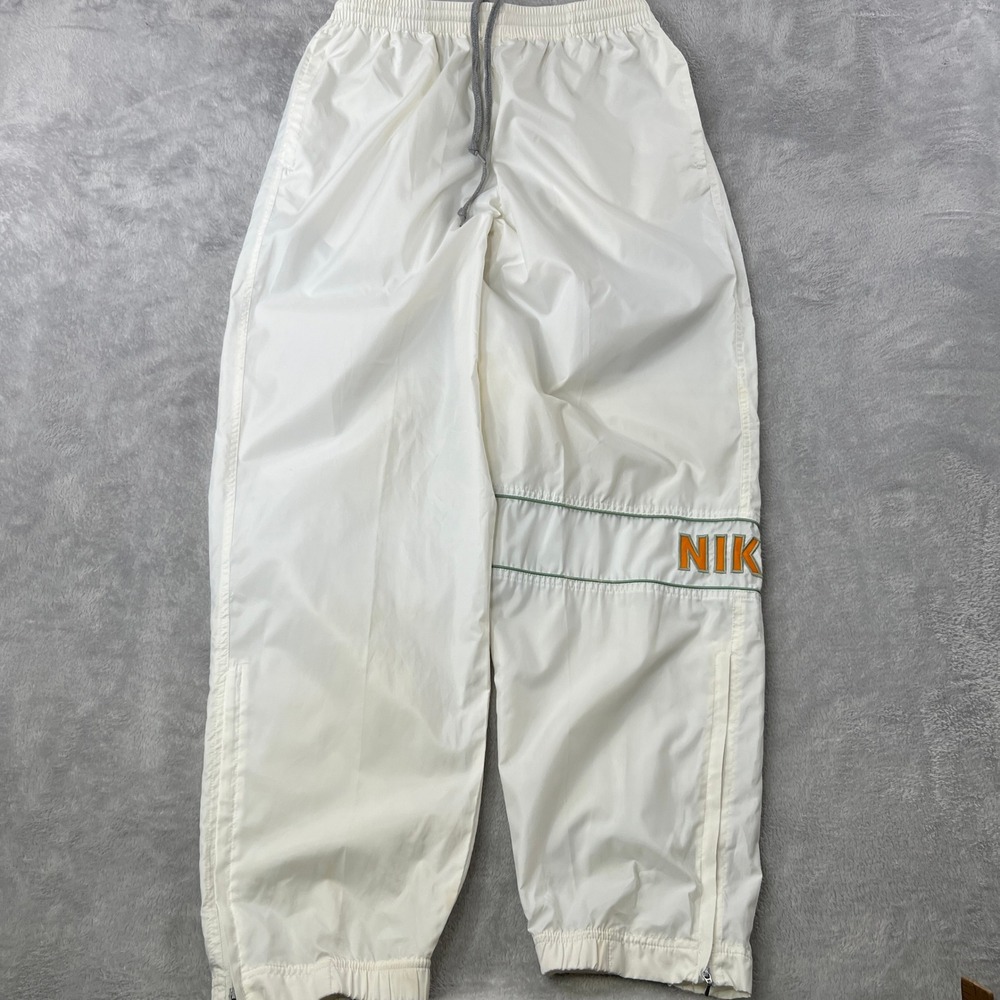VTG 90s Nike Windbreaker Track Pants XL White Streetwear Swoosh Baggy Y2K Retro